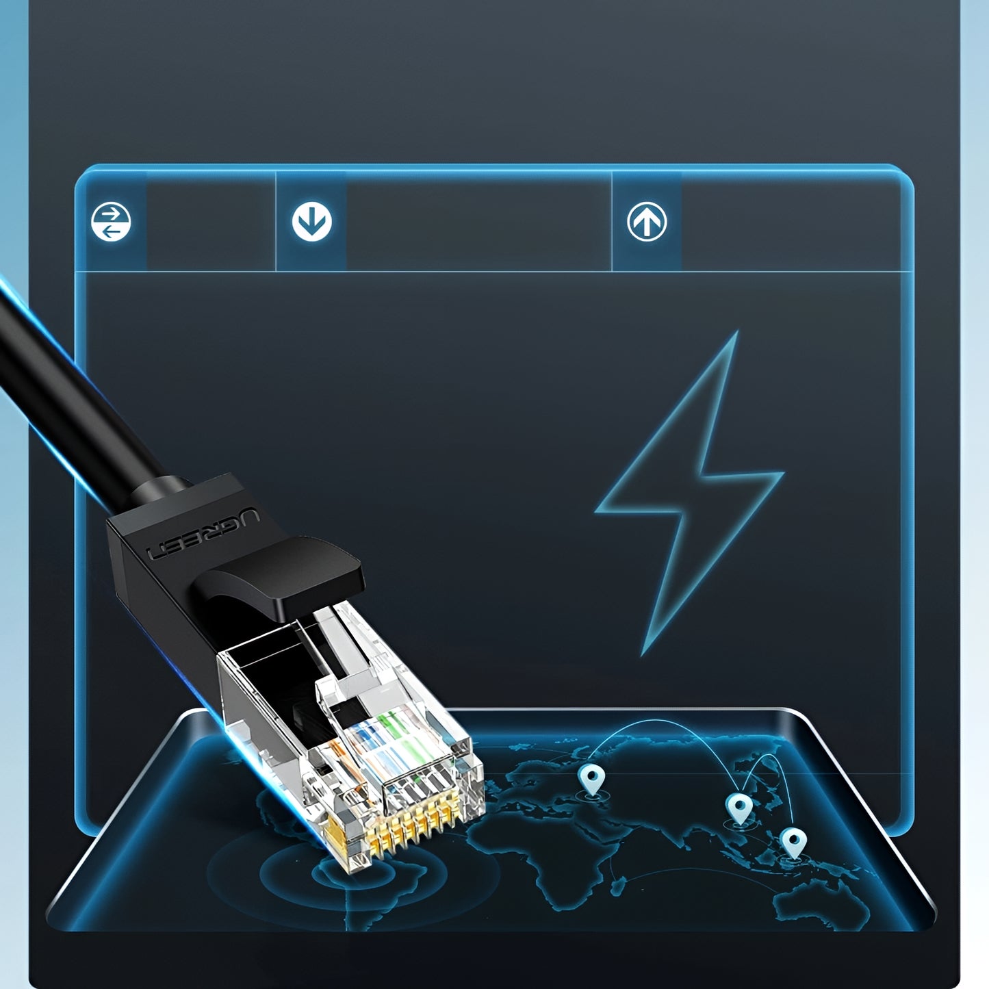 UGREEN NW102 Netzwerkkabel, UTP, Cat6, 5m, Schwarz