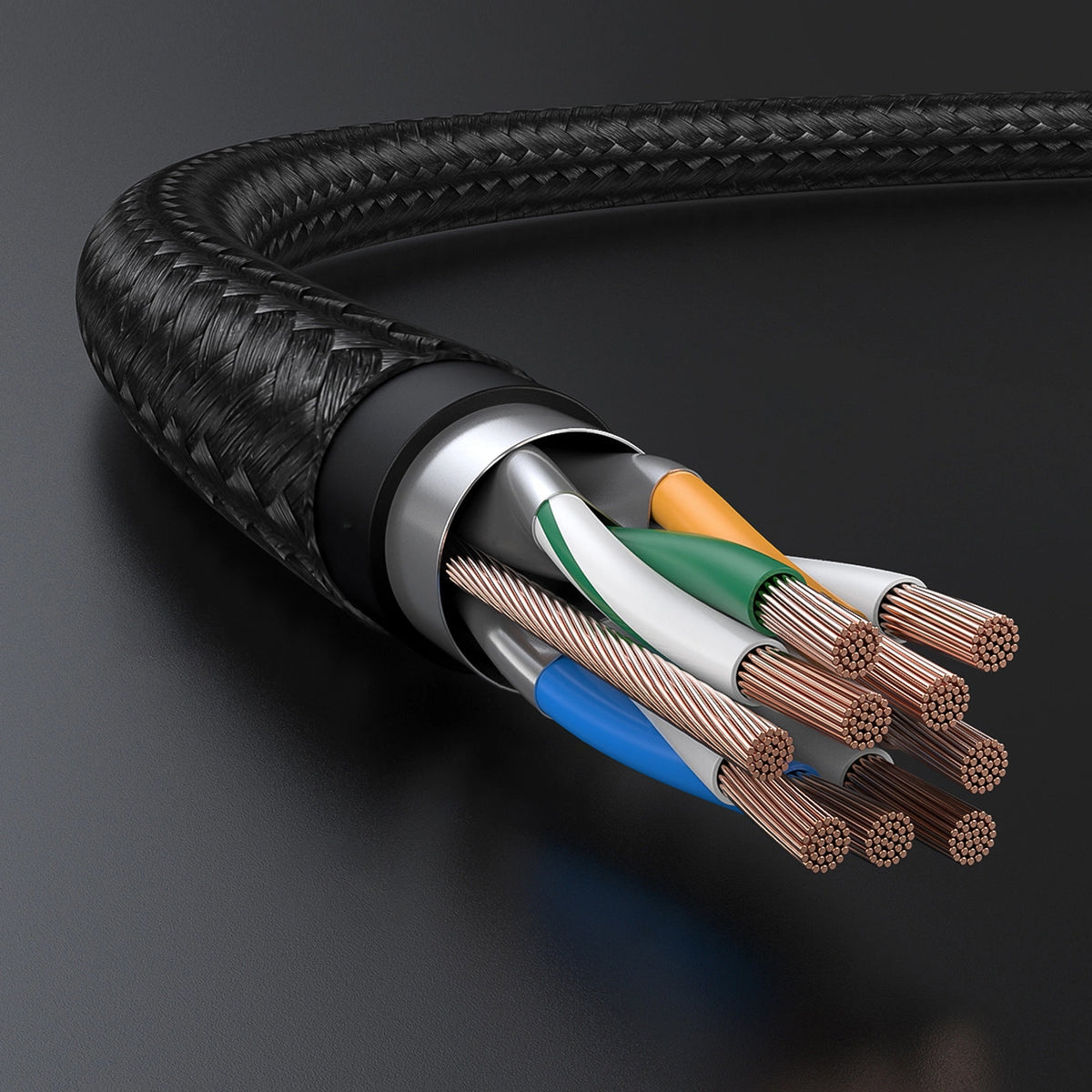 Netzwerkkabel UGREEN NW150, UTP, Kat7, 2m, Schwarz
