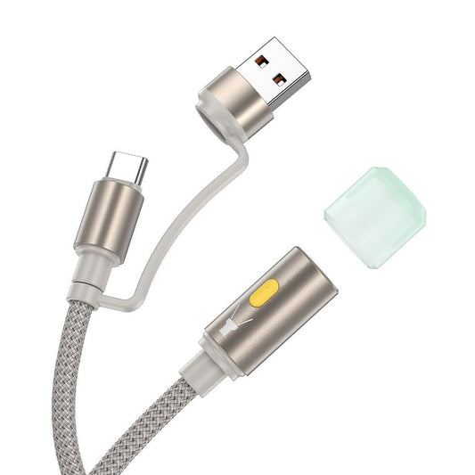 Led-Kabel HOCO UA38C, USB-C / USB-A, 0,3m, Gold
