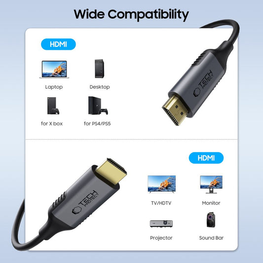 Tech-Protect Ultraboost II Videokabel, HDMI - HDMI, 8K, 2m, Schwarz