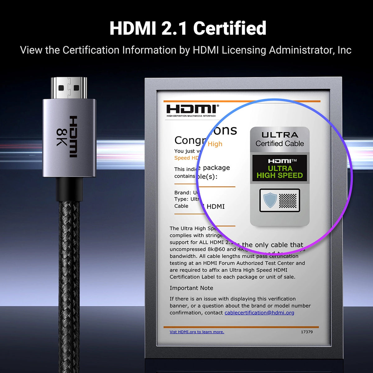 UGREEN HD171 Videokabel, HDMI - HDMI, 8K, 2m, Schwarz