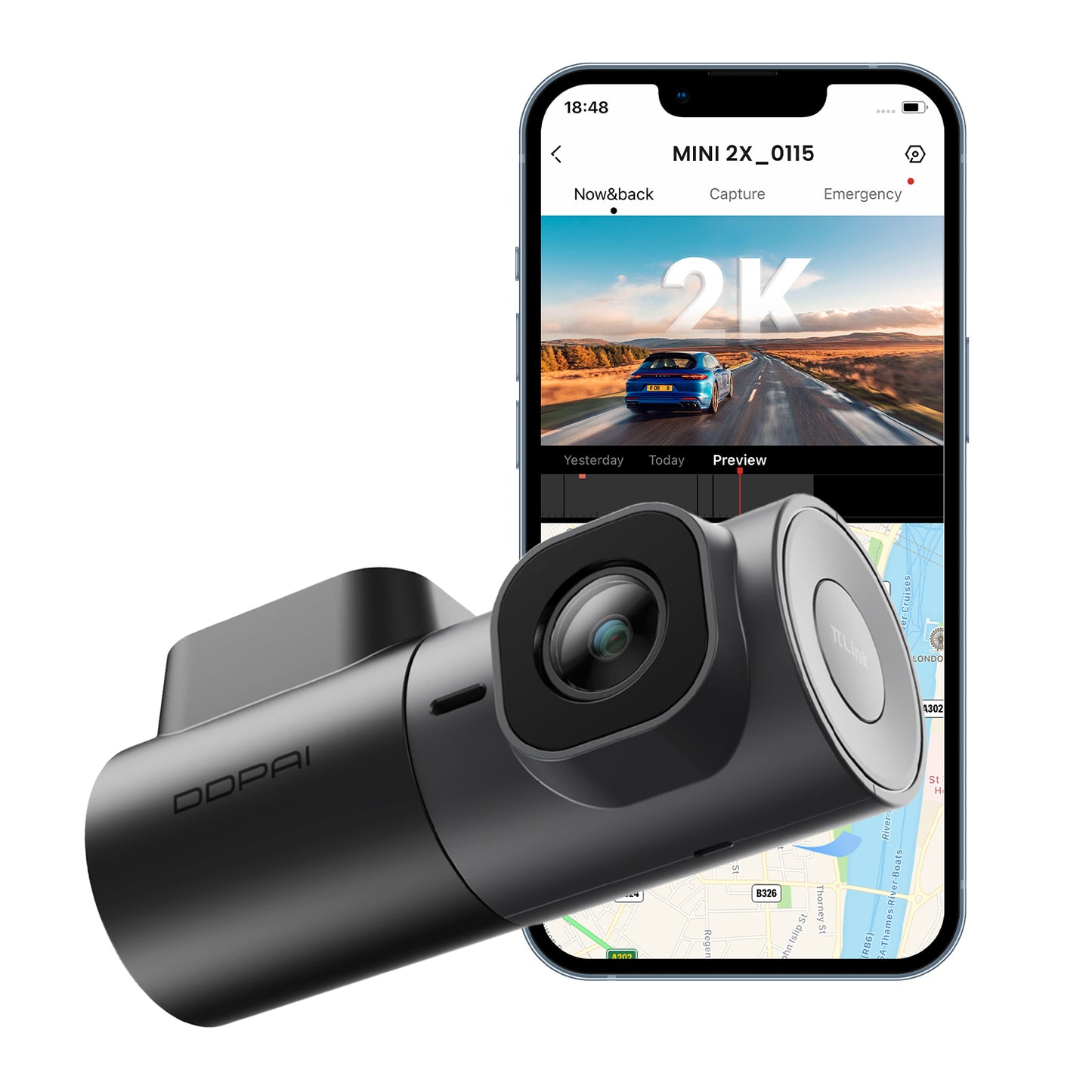 Auto-Kamera DDPAI MINI2X, 2K, Wi-Fi