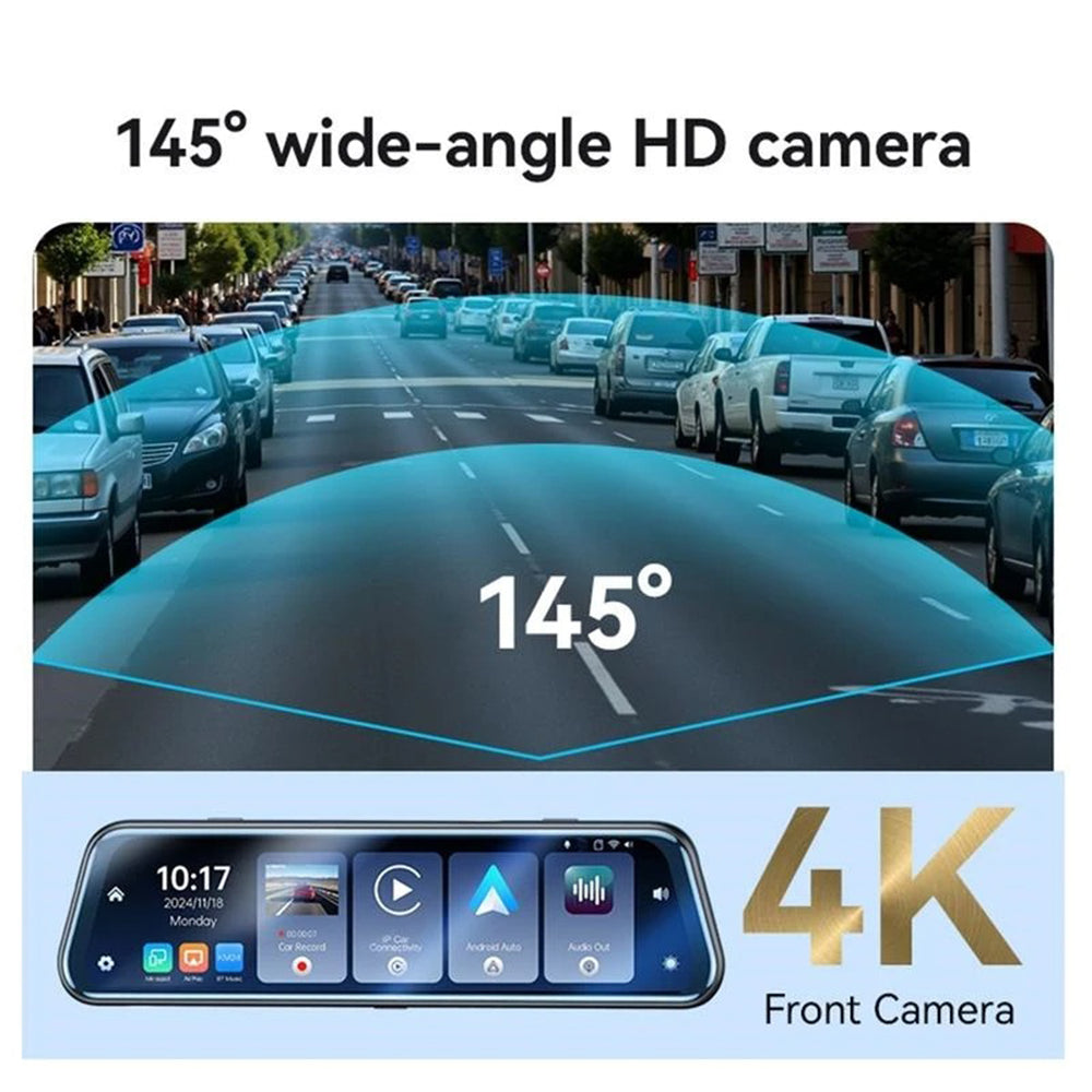 Yesido KM24 Auto-Kamera mit Carplay / Android Auto, 4K, 9.66 Zoll Display
