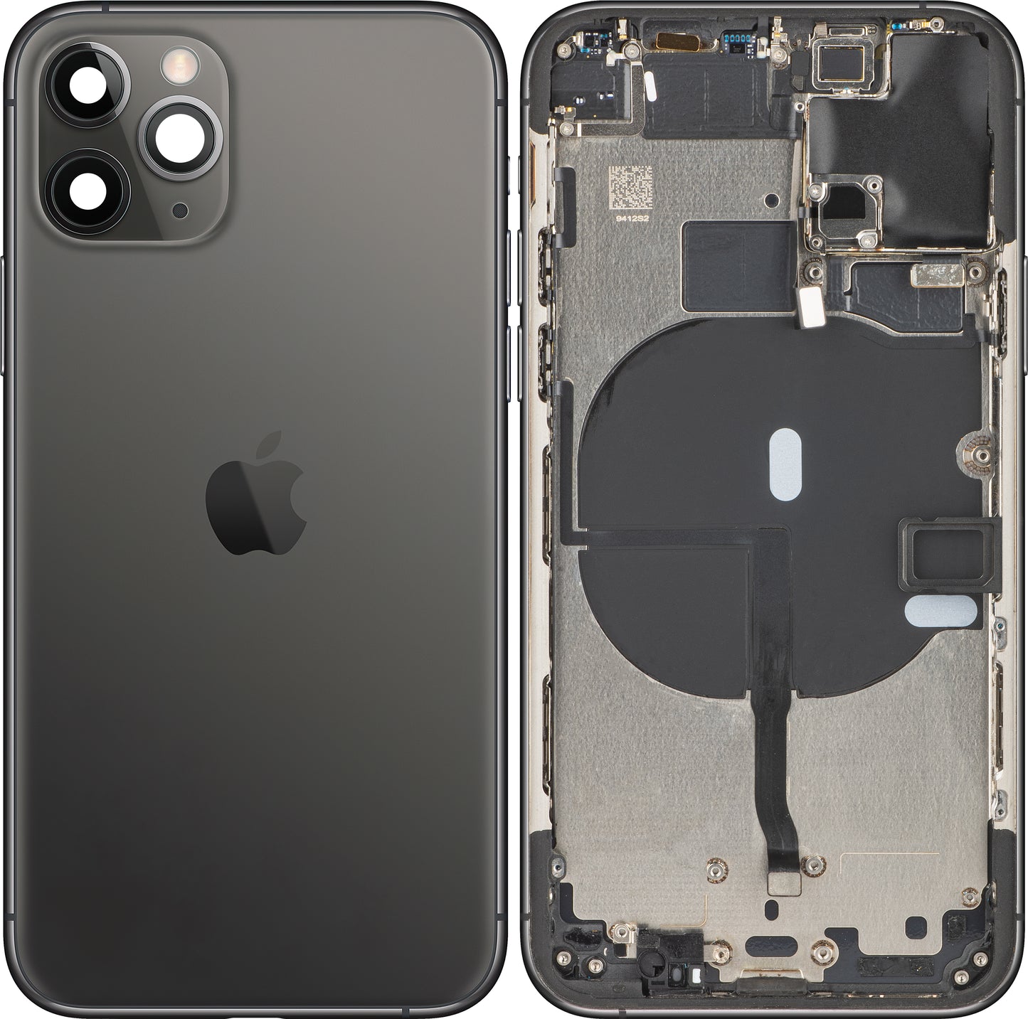 Apple iPhone 11 Pro Battery Cover, With Half Case, Black (Space Gray), Swap