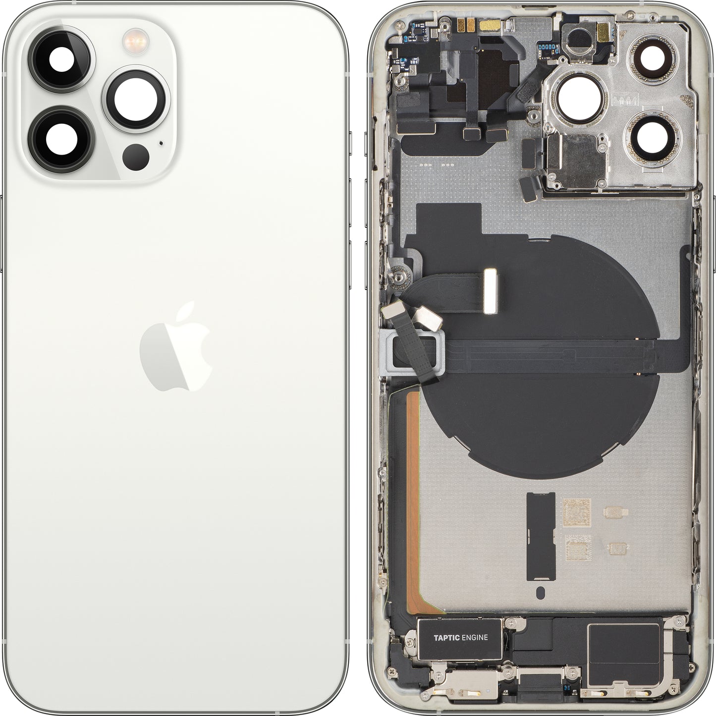 Batteriedeckel Apple iPhone 13 Pro Max, mit Mittelgehäuse, Komplettteile, Silber, Swap