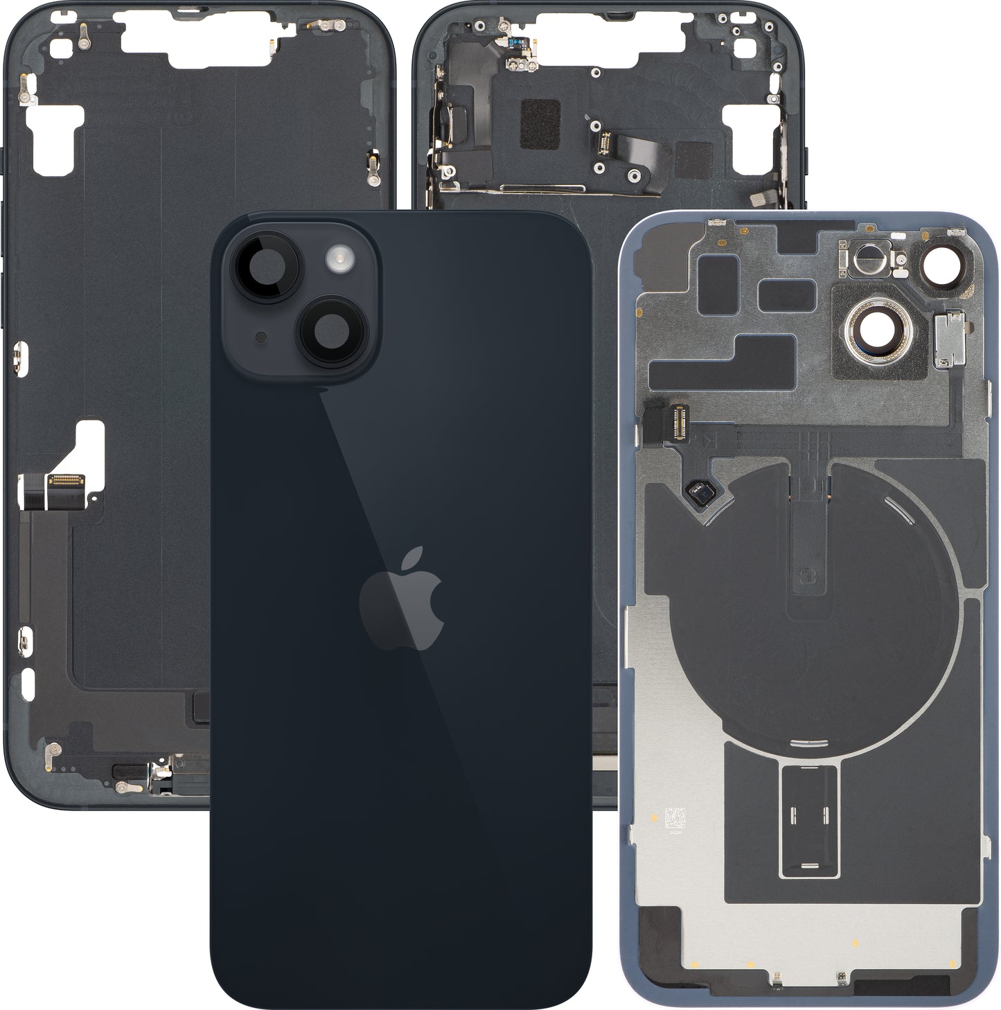 Apple iPhone 14 Plus Battery Cover, With Middle Frame, Full Parts, Black (Midnight), Swap