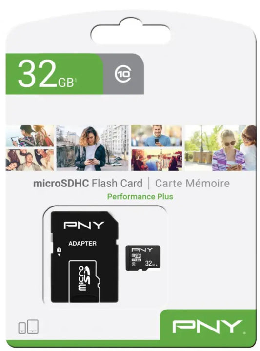 Speicherkarte microSDHC PNY Performance Plus, 32Gb, mit Adapter P-SDU32G10PPL-GE