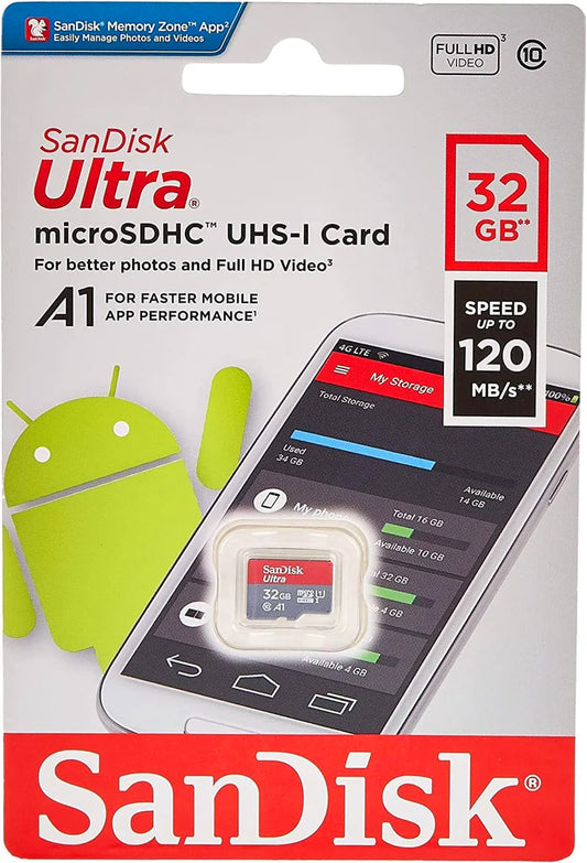 SanDisk Ultra microSDHC-Speicherkarte, 32Gb, Klasse 10 / UHS-1 U1 SDSQUA4-032G-GN6MN SDSQUA4-032G-GN6MN