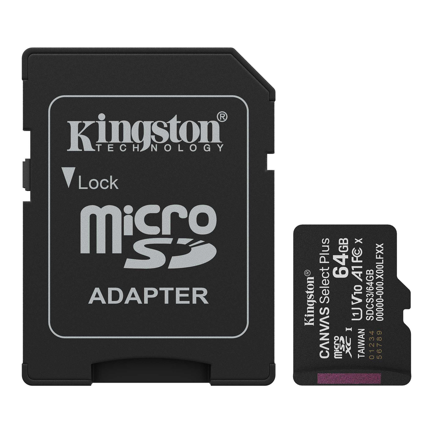 Kingston Canvas Select Plus Android A1 microSDXC Speicherkarte, 64GB, Klasse 10 / UHS-1 U1, mit Adapter SDCS3/64GB