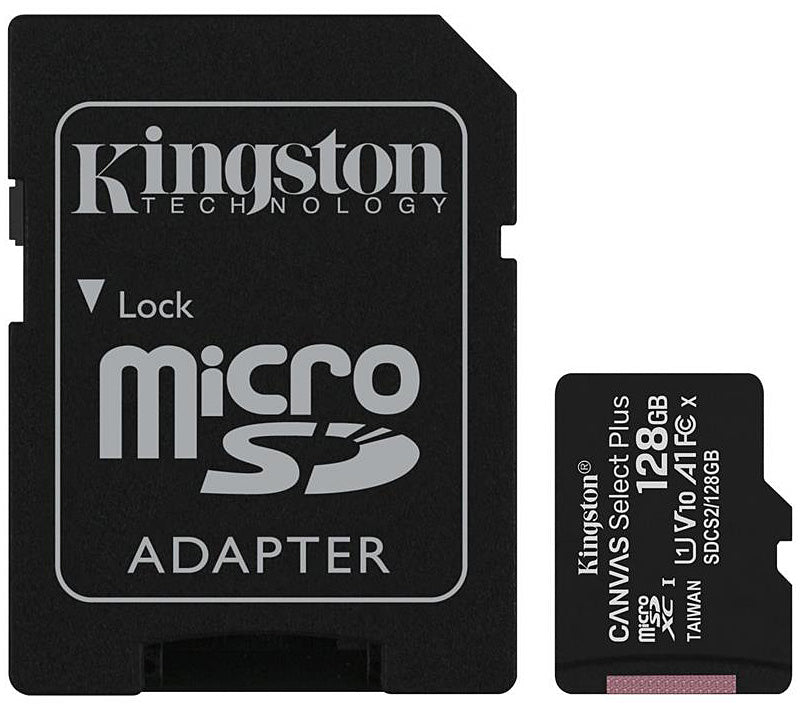 Kingston Canvas Select Plus Android A1 microSDXC Speicherkarte Kingston Canvas Select Plus Android A1, 128Gb, Klasse 10 / UHS-1 U1, mit SDCS2/128GB Adapter