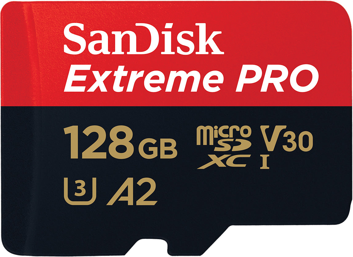 Speicherkarte microSDXC SanDisk Extreme Pro, 128Gb, Klasse 10 / UHS-1 U3, mit Adapter SDSQXCD-128G-GN6MA