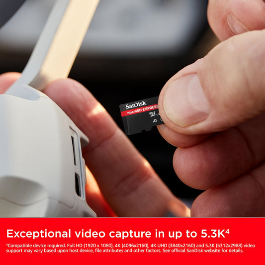 SanDisk Express microSDXC Memory Card, 128Gb, Class 10 / UHS-1 U3 SDSQXFN-128G-GN4NN