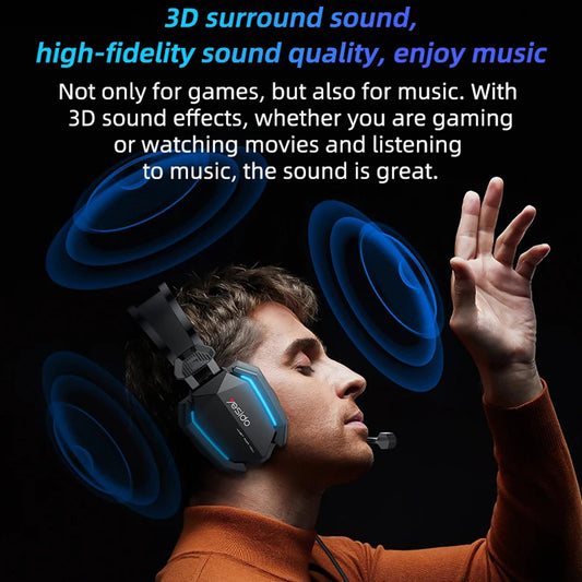 Gaming-Kopfhörer 3.5mm Yesido EK03, RGB, 2m, Schwarz