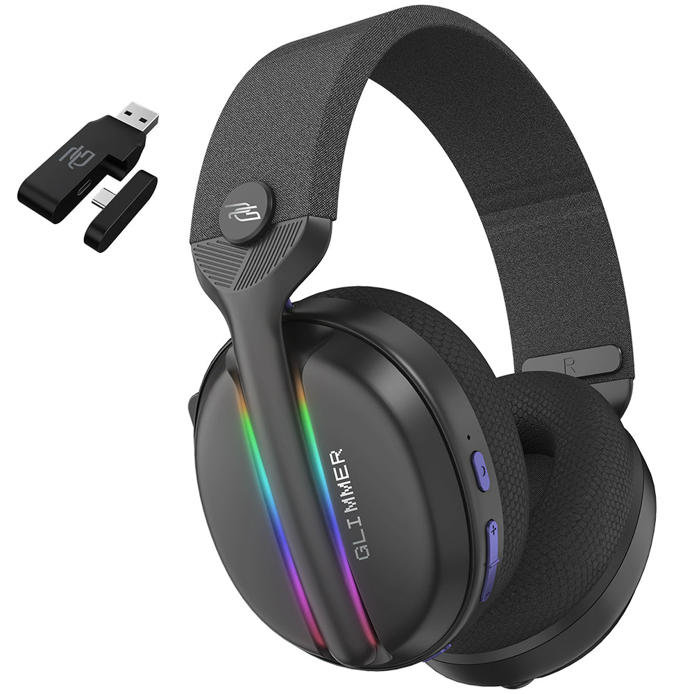 Gaming-Kopfhörer Wireless Proove Glimmer, RGB, BT / Wi-Fi / Kabelgebunden, Schwarz Lila WHGL00022016