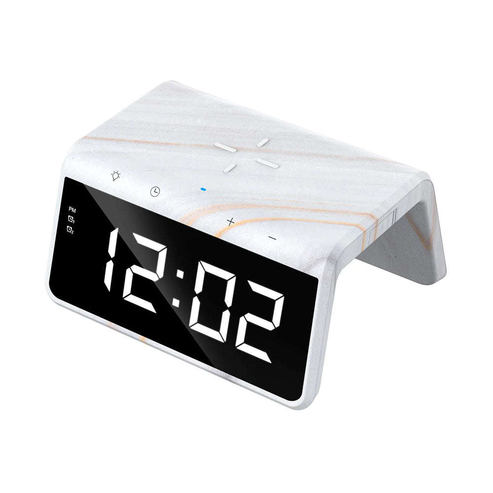 Digitaluhr HAVIT W320 mit Wireless QI-Ladung, Weiß