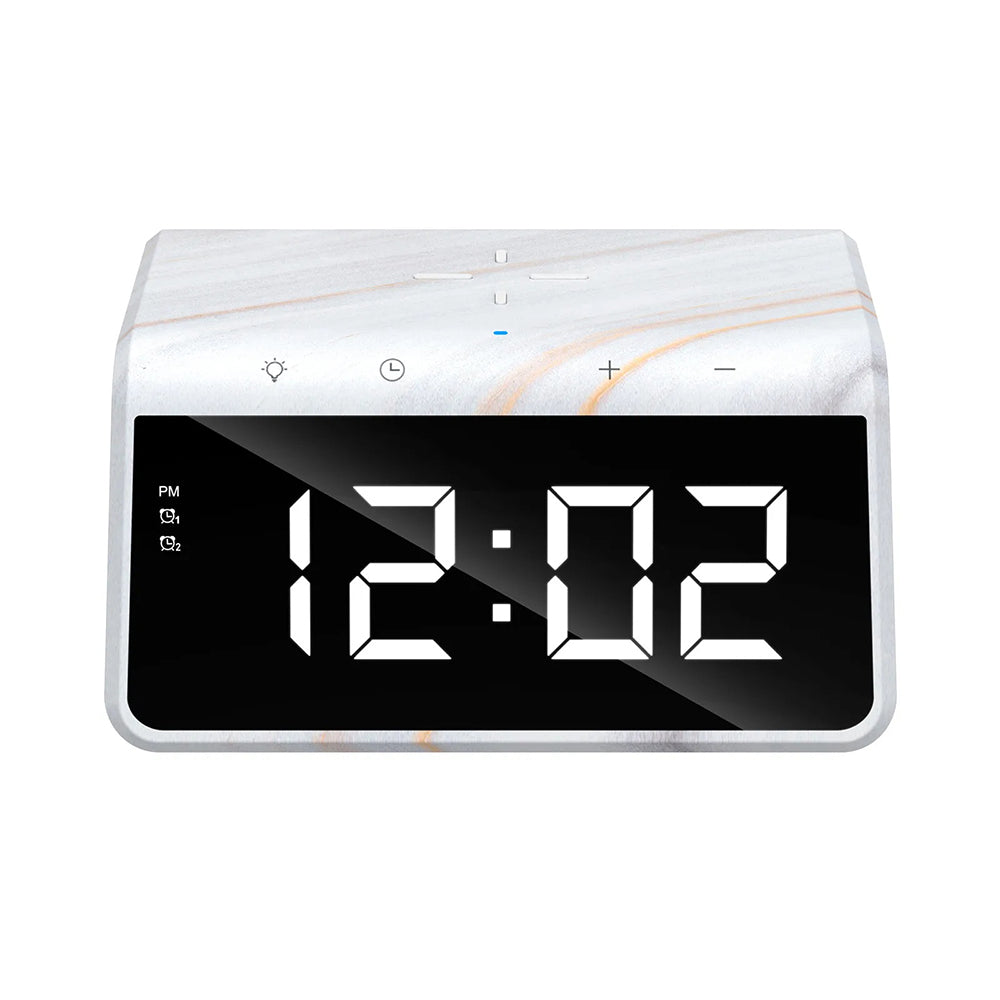 Digitaluhr HAVIT W320 mit Wireless QI-Ladung, Weiß