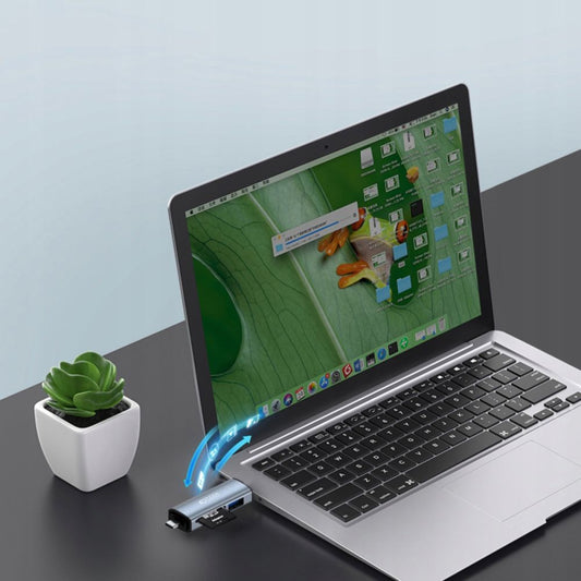 USB / USB-C Kartenleser Tech-Protect, SD - microSD, Grau