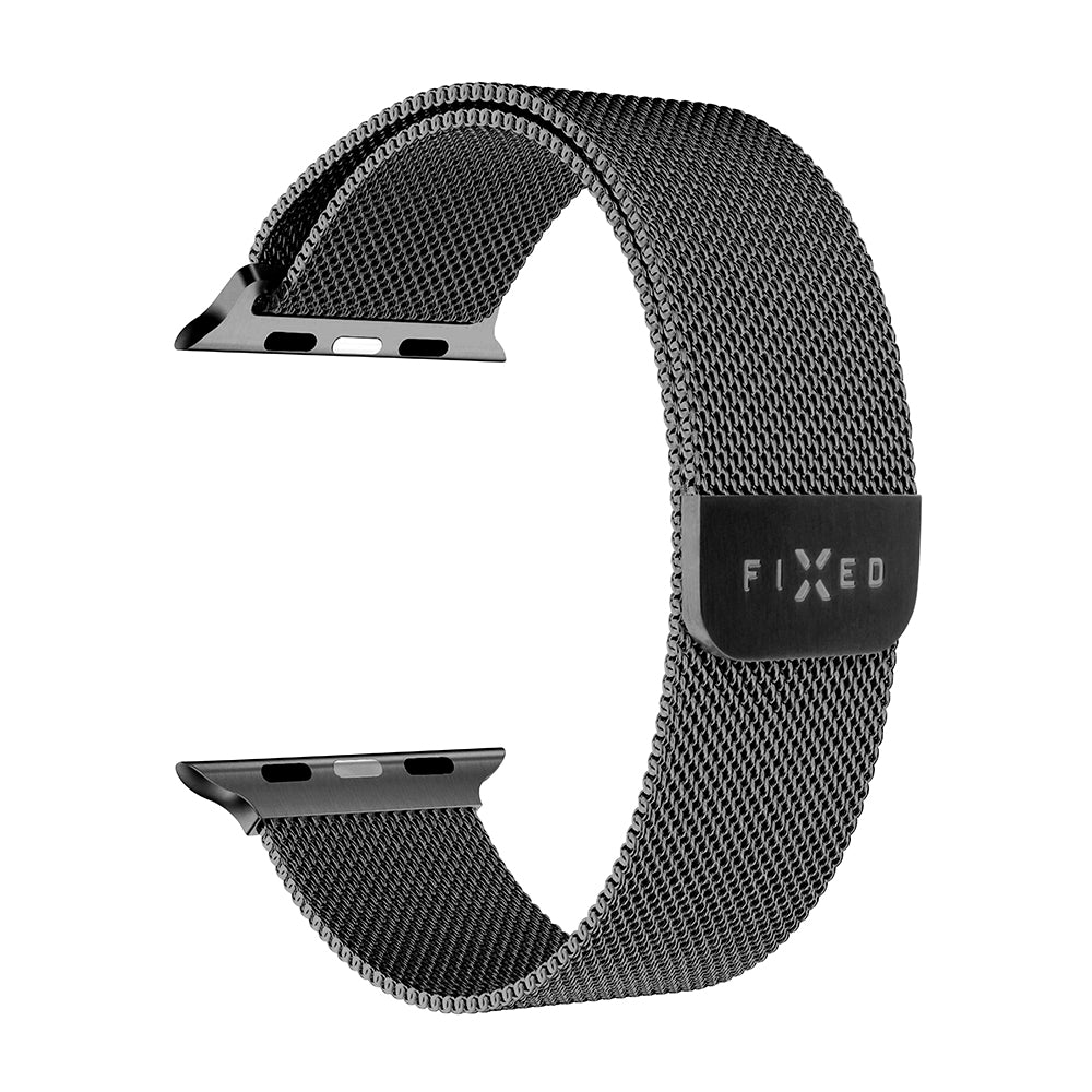 Fixed Mesh Armband für Apple Watch 49mm / 46mm / 45mm / 44mm / 42mm Serie, Schwarz