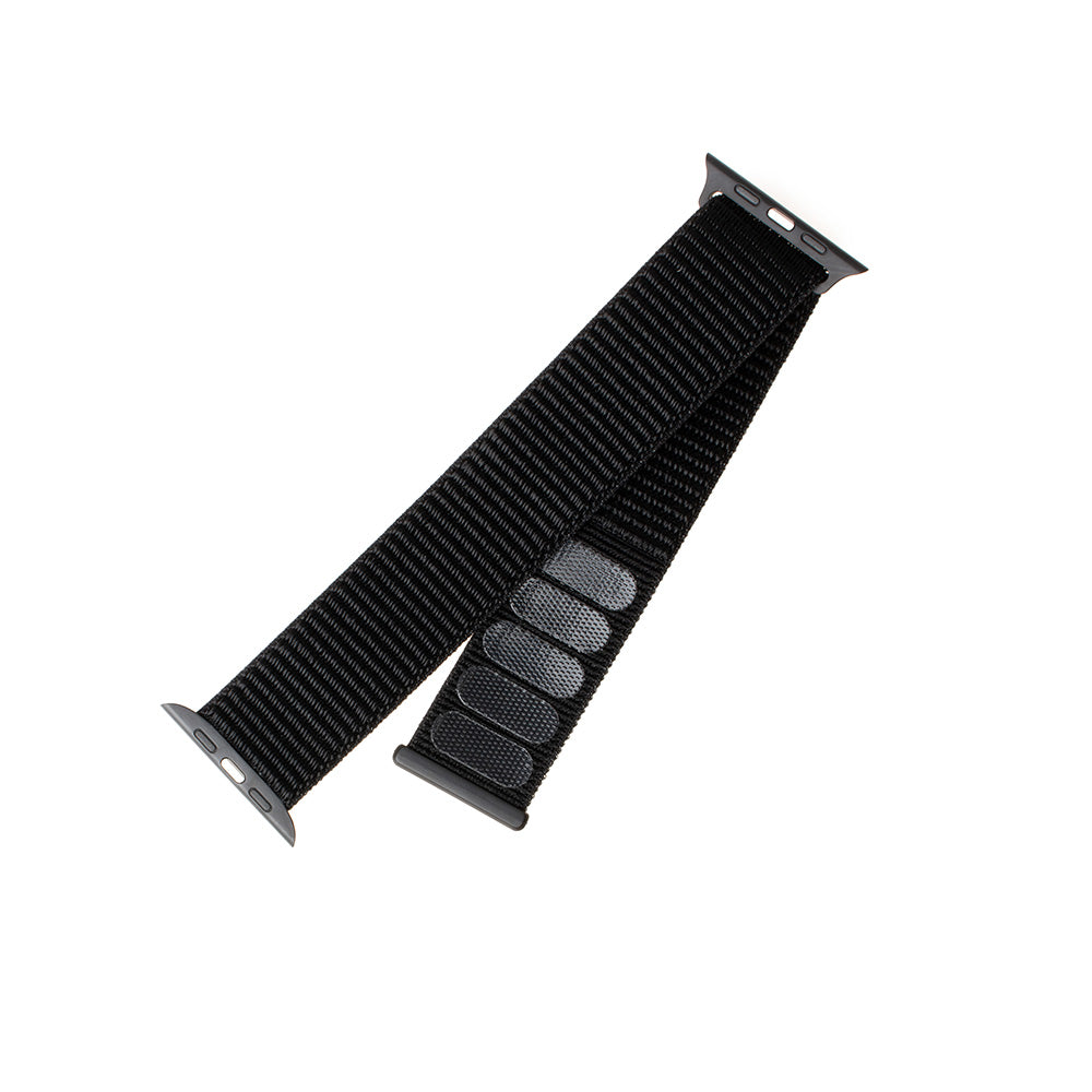 Fixed Nylon Armband für Apple Watch 49mm / 46mm / 45mm / 44mm / 42mm Serie, Schwarz