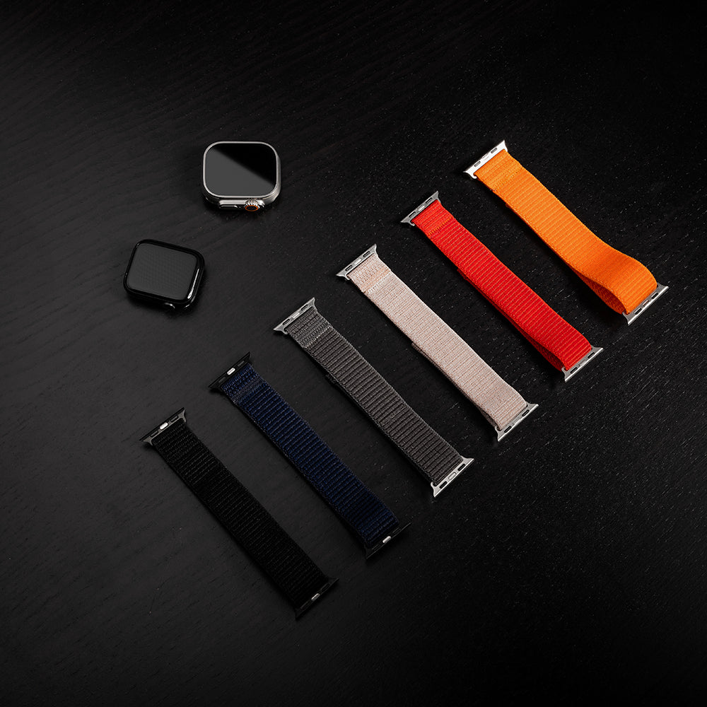 Fixed Nylon Sporty Armband für Apple Watch 49mm / 46mm / 45mm / 44mm / 42mm Serie, Roségold