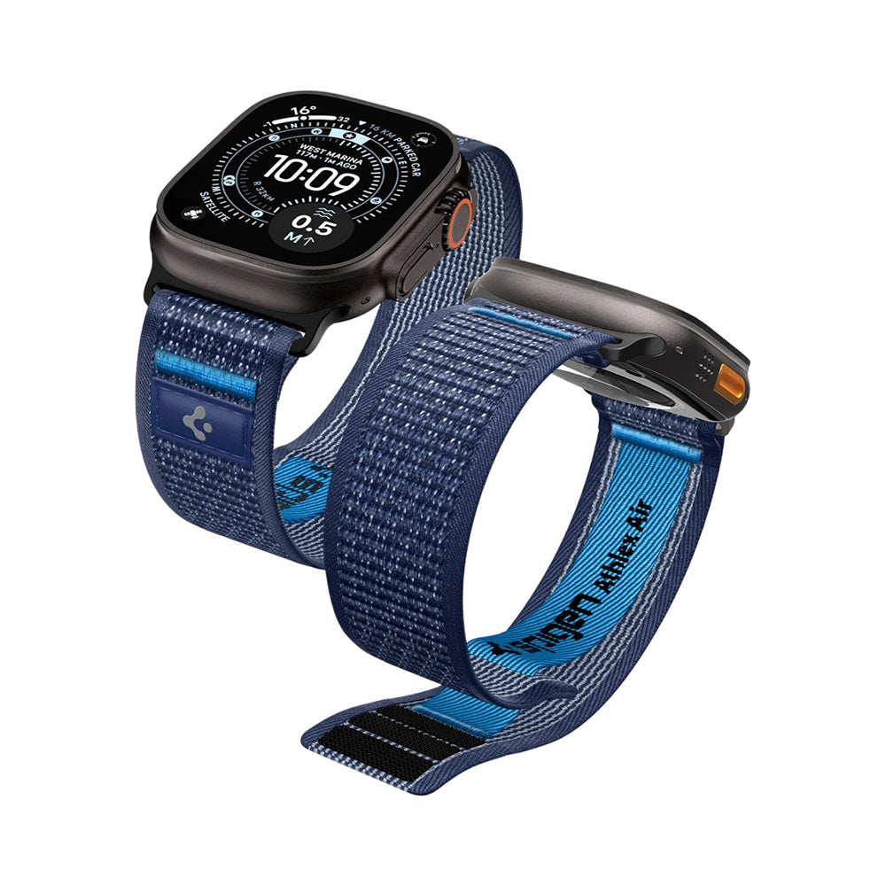 Spigen Athlex Air 2 Armband für Apple Watch 49mm / 46mm / 45mm / 44mm Serie, Marineblau AMP10608