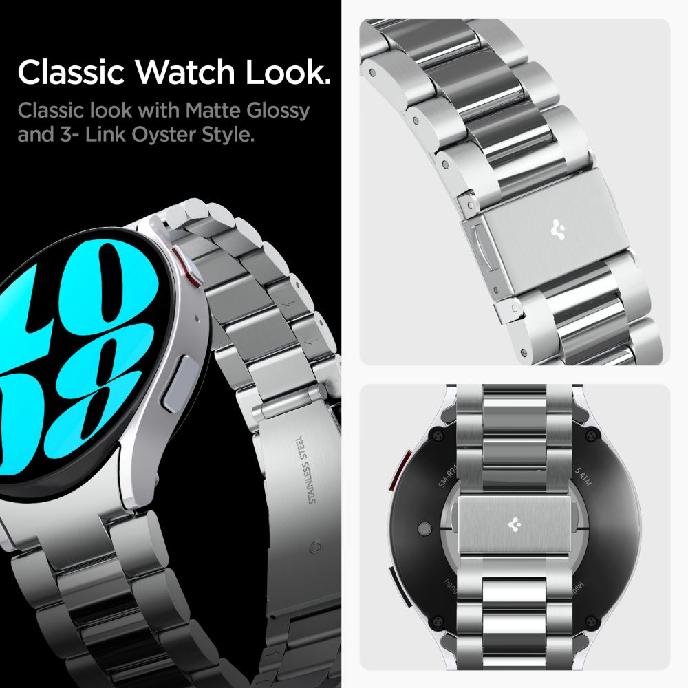 Spigen Modern Fit Armband für Samsung Galaxy Watch6 44mm, Silber AMP06498