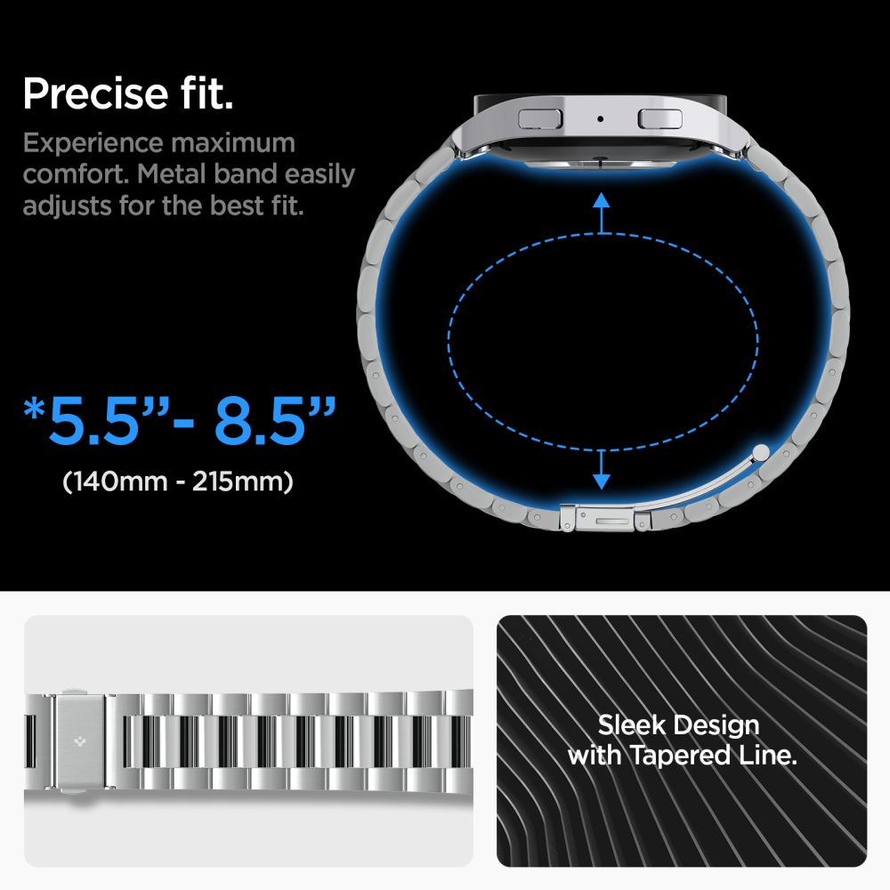 Spigen Modern Fit Armband für Samsung Galaxy Watch6 44mm, Silber AMP06498