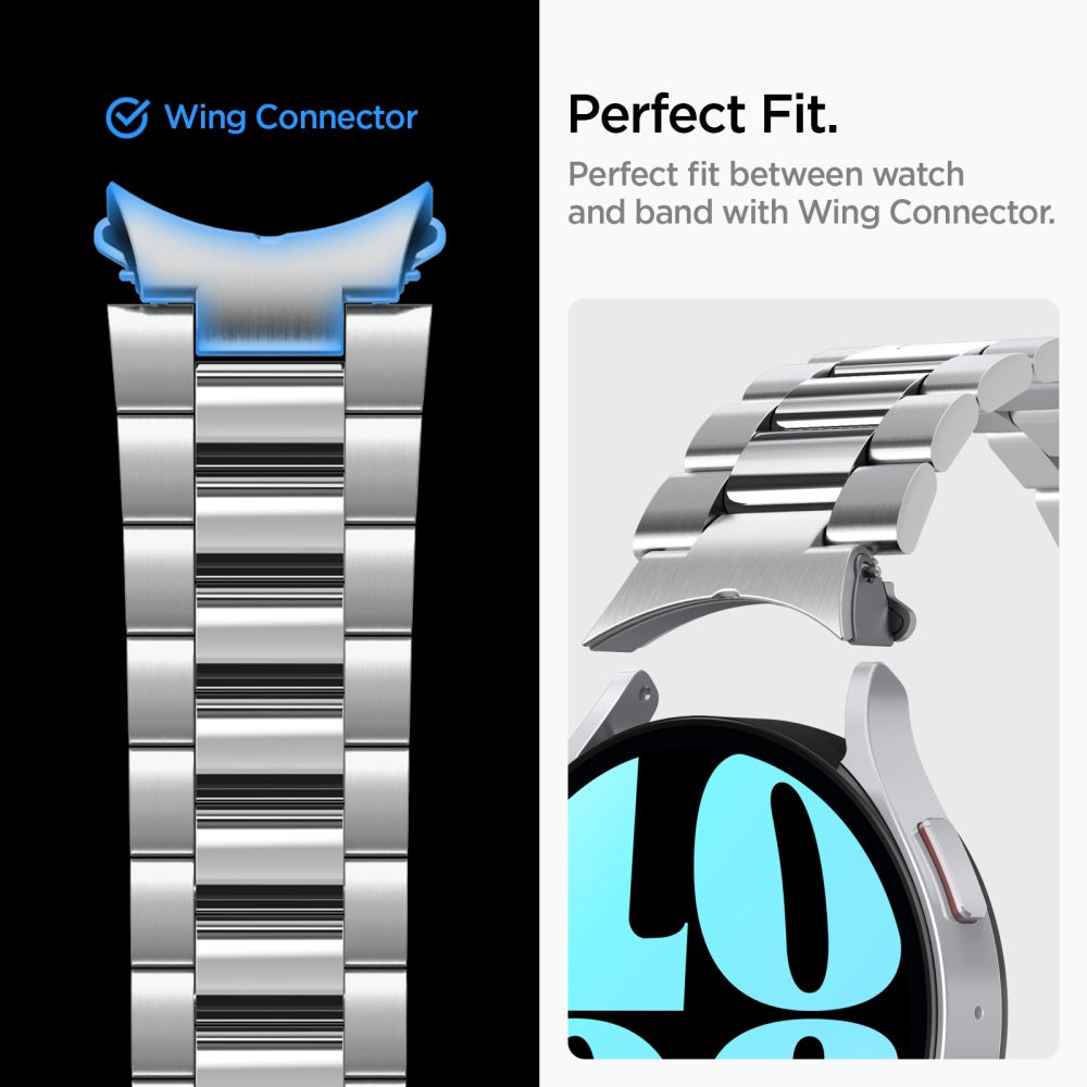 Spigen Modern Fit Armband für Samsung Galaxy Watch6 44mm, Silber AMP06498