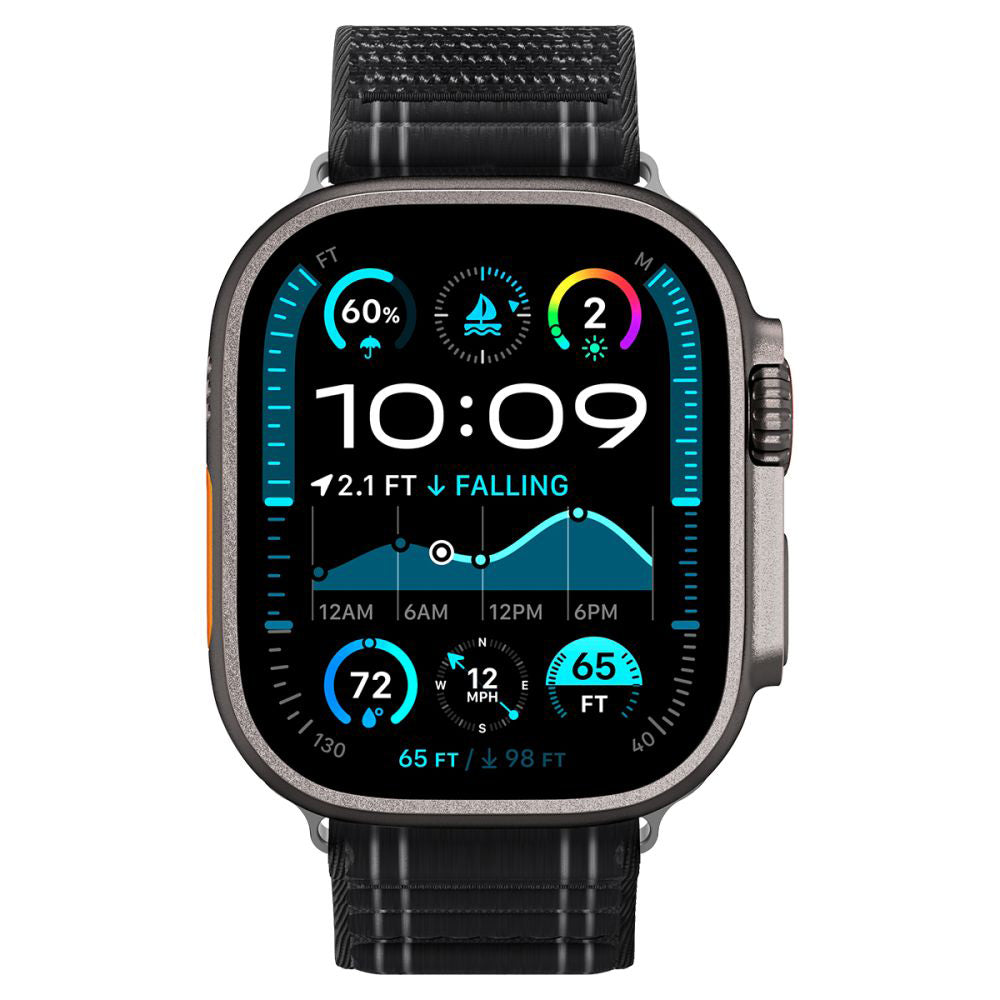 Spigen WBF0 Armband für Apple Watch 49mm / 46mm / 45mm / 44mm Serie, Schwarz AMP10141
