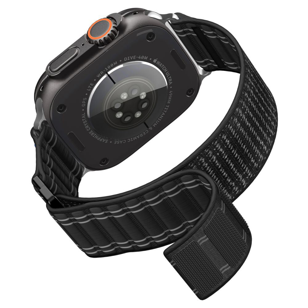 Spigen WBF0 Armband für Apple Watch 49mm / 46mm / 45mm / 44mm Serie, Schwarz AMP10141