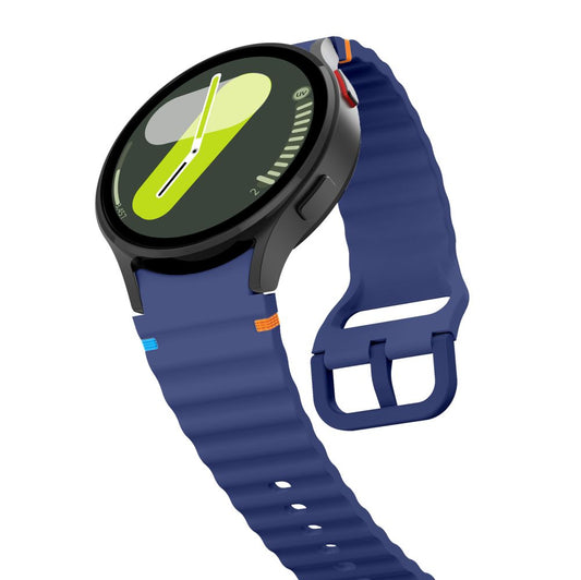 Tech-Protect Silikon-Sportarmband für Samsung Galaxy Watch7 / Watch FE / Watch6 / Watch5 / Watch4 Serie, Marineblau
