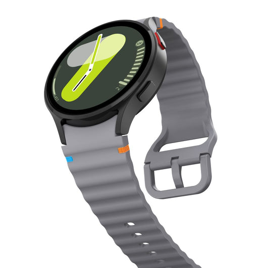 Tech-Protect Silikon-Sportarmband für Samsung Galaxy Watch7 / Watch FE / Watch6 / Watch5 / Watch4 Serie, grau