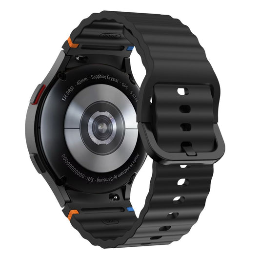 Tech-Protect Silikon-Sportarmband für Samsung Galaxy Watch7 / Watch FE / Watch6 / Watch5 / Watch4 Serie, Schwarz