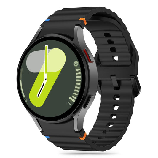 Tech-Protect Silikon-Sportarmband für Samsung Galaxy Watch7 / Watch FE / Watch6 / Watch5 / Watch4 Serie, Schwarz