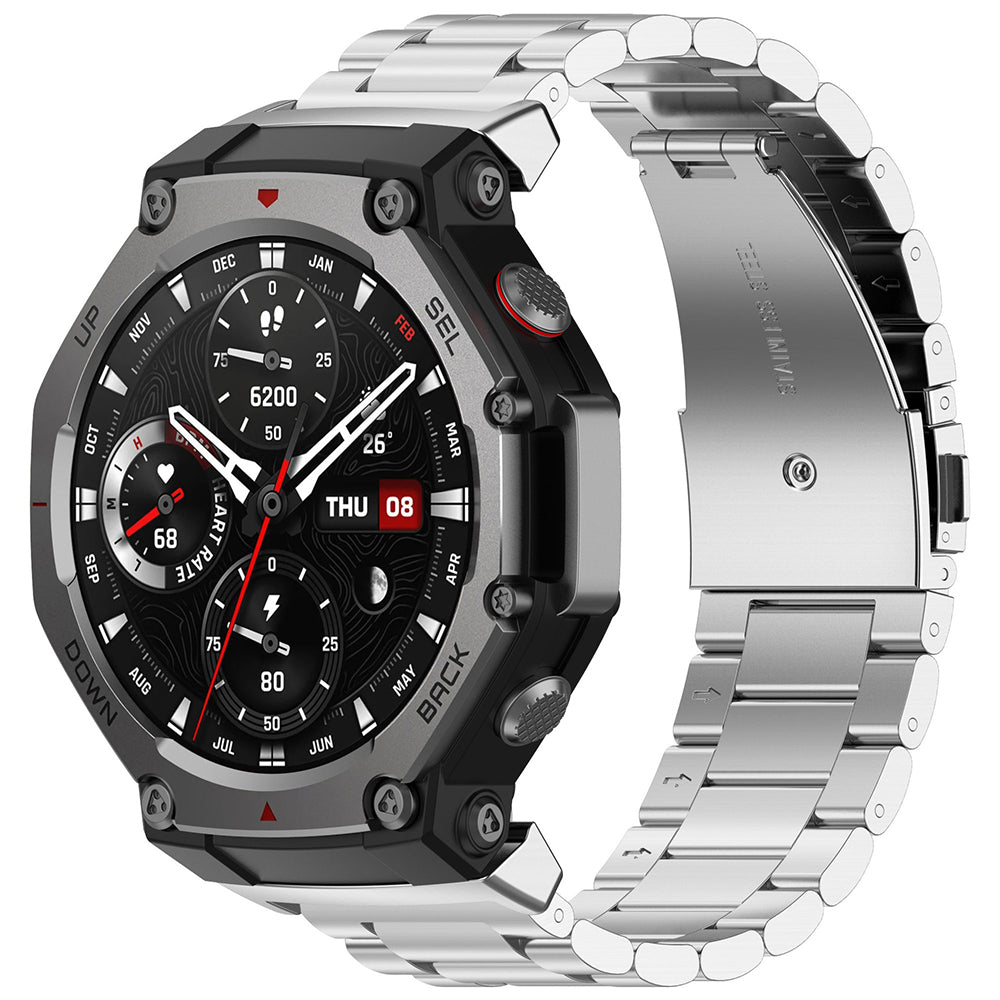 Techsuit W010 Armband für Amazfit T-Rex 3, Silberfarben