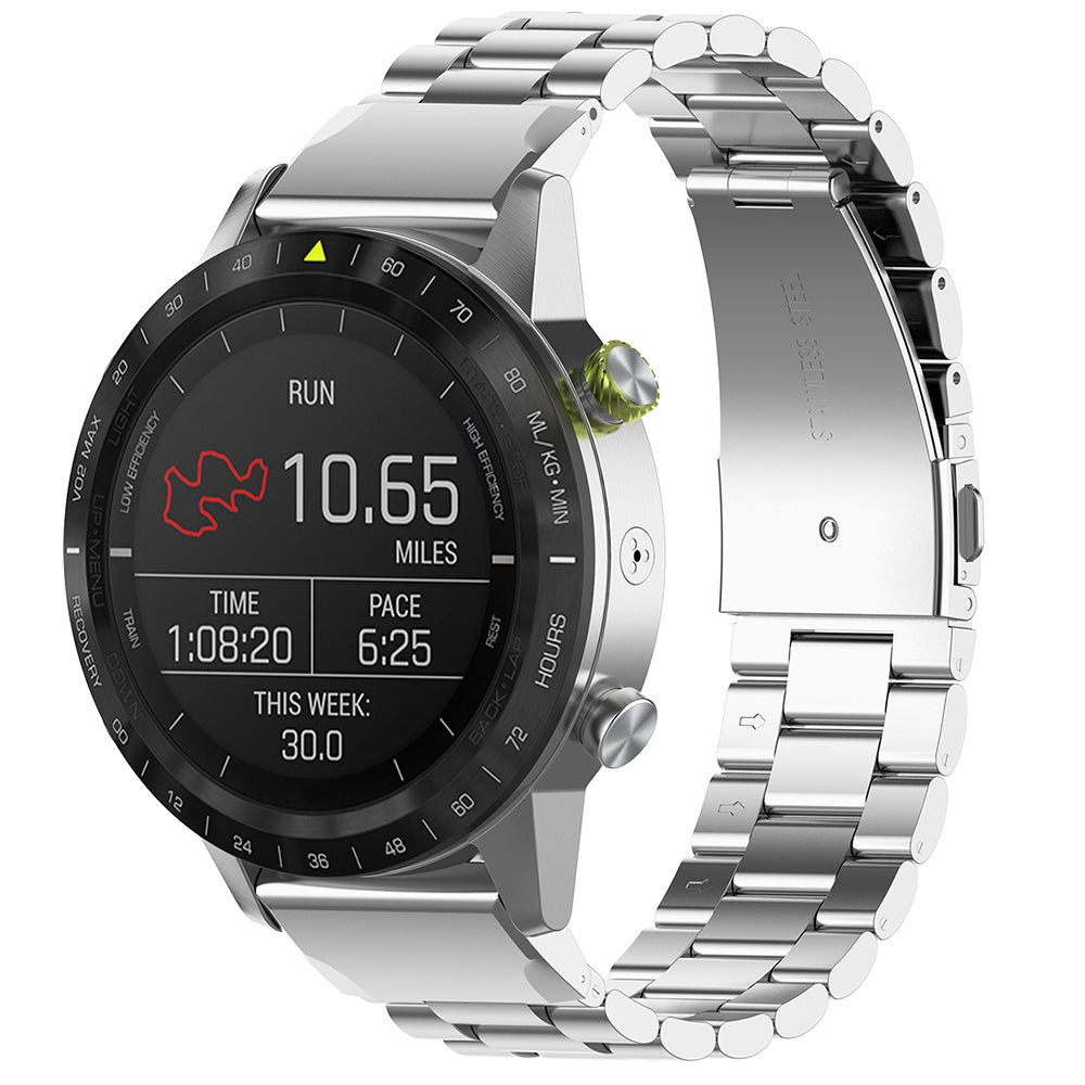 Techsuit W010 Armband für Garmin Watch Fenix / Forerunner Serie, 22mm, Silber