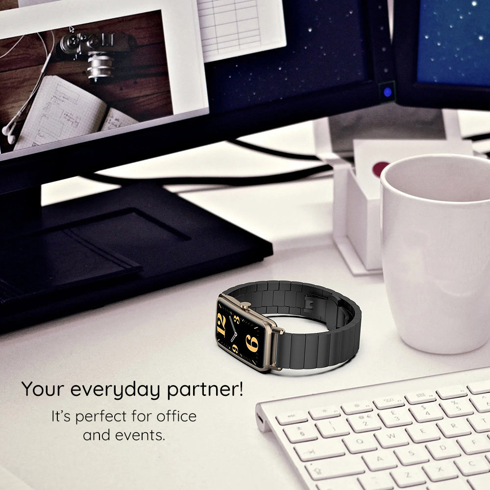 Techsuit W012 Armband für Apple Watch 49mm / 46mm / 45mm / 44mm / 42mm Serie, Silberfarben