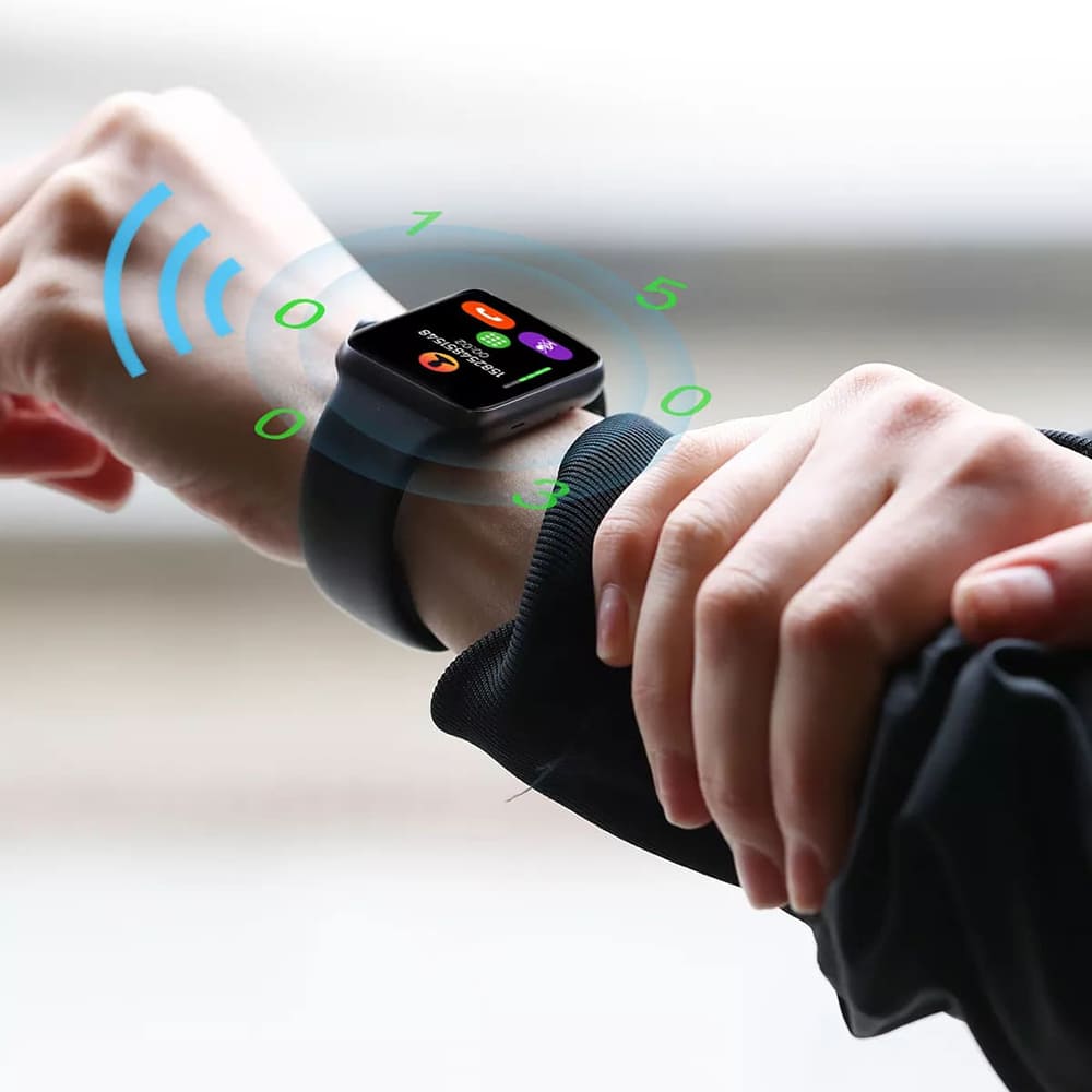 Techsuit W031 Armband für Apple Watch 42mm / 41mm / 40mm / 38mm Serie, Schwarz