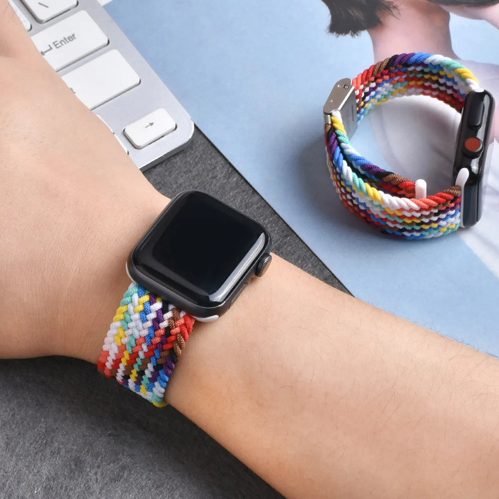 Techsuit W032 Strap for Apple Watch 49mm / 46mm / 45mm / 44mm / 42mm Series, Multicolor Green
