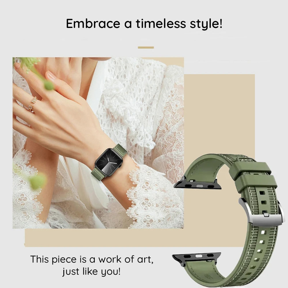 Techsuit W051 Armband für Apple Watch 49mm / 46mm / 45mm / 44mm / 42mm Serie, Grün