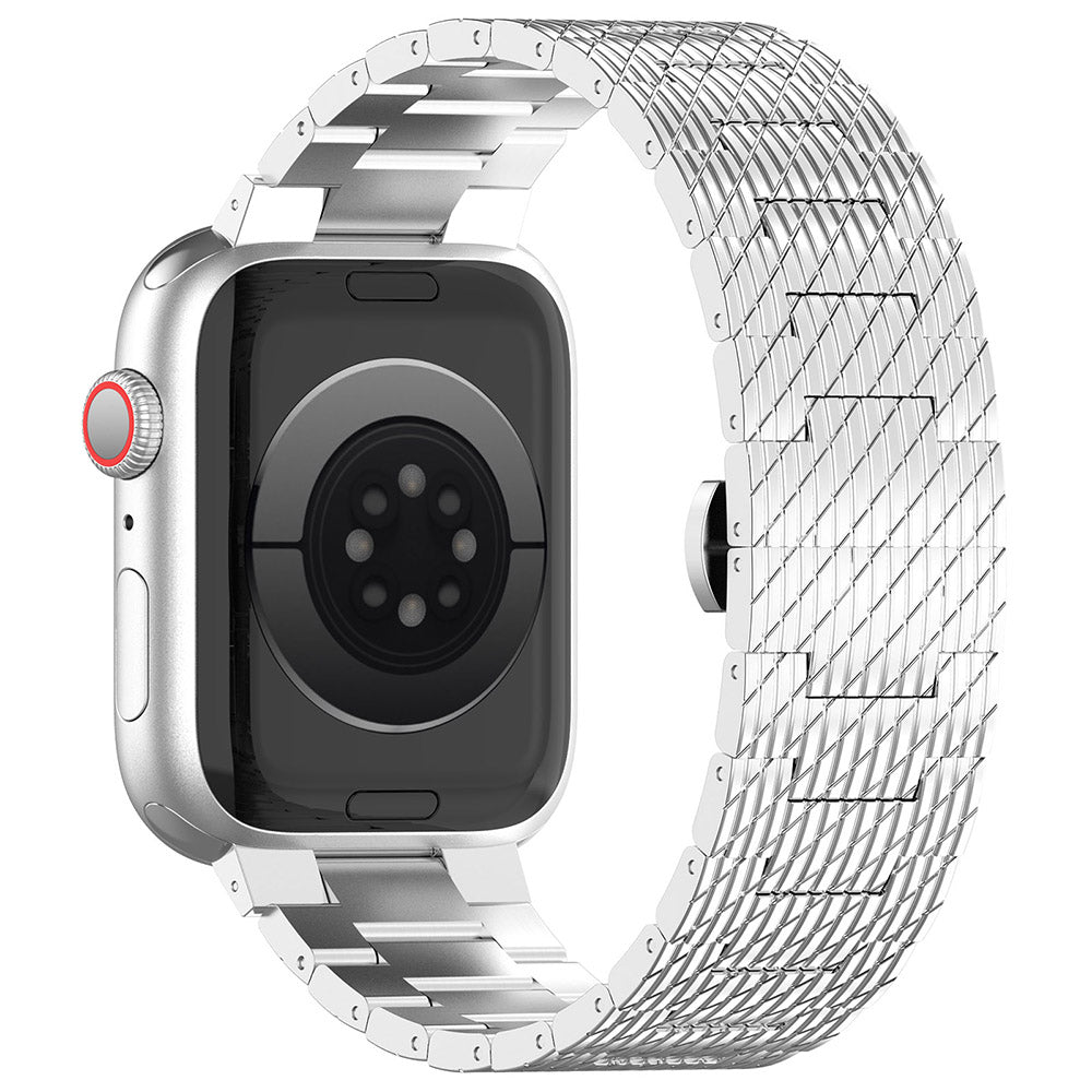 Techsuit W052 Armband für Apple Watch 49mm / 46mm / 45mm / 44mm / 42mm Serie, Silberfarben