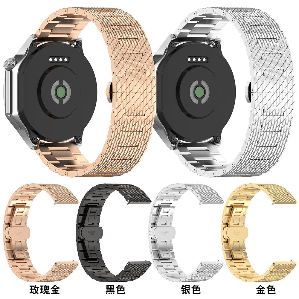 Techsuit W052 Armband für Huawei Watch / Xiaomi Watch Series, 22mm, Schwarz