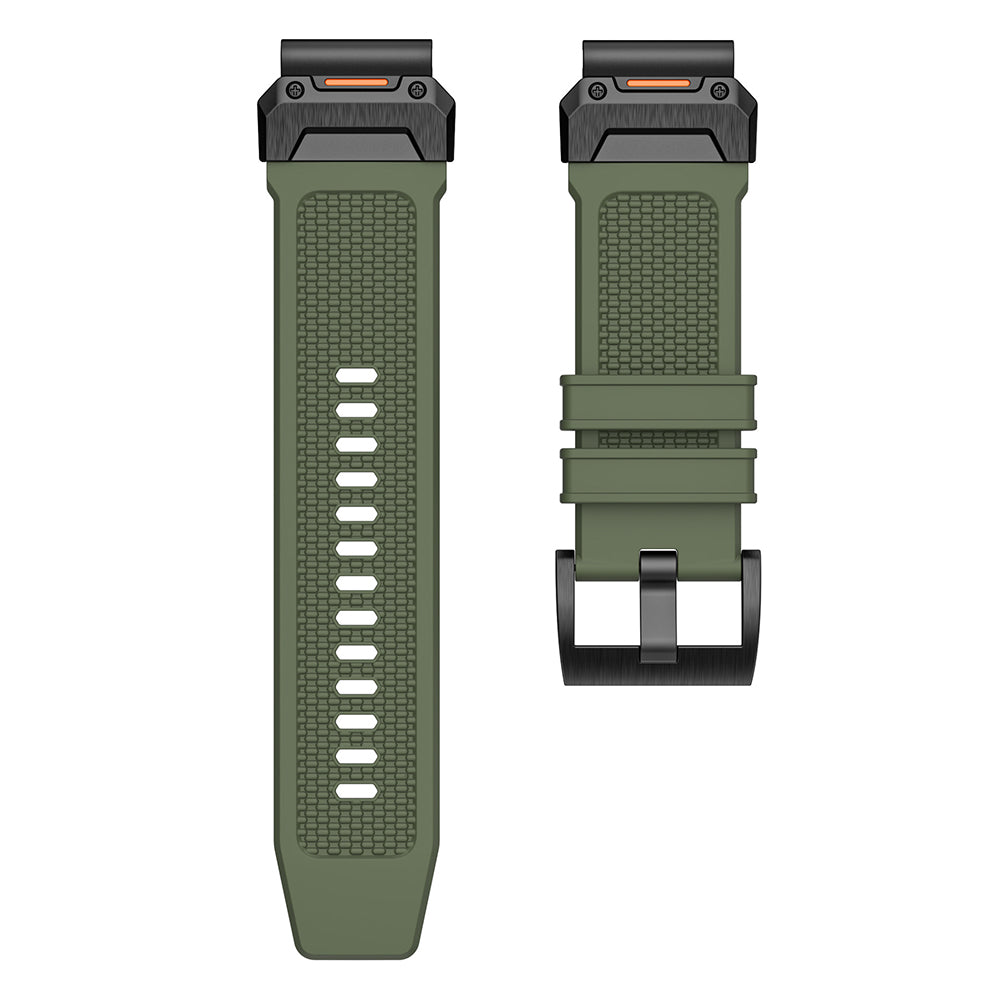 Techsuit W068 Armband für Garmin Watch Fenix / Forerunner / Approach Series, 22mm, Schwarz Orange