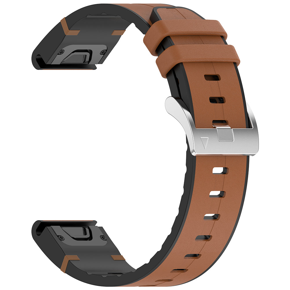 Techsuit W071 Armband für Garmin Watch Fenix / Forerunner Serie, 22mm, Braun