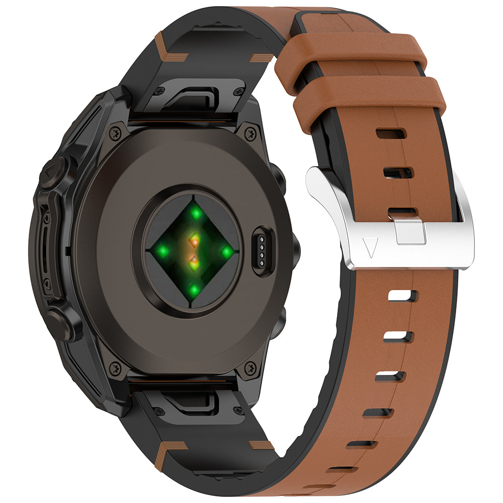 Techsuit W071 Armband für Garmin Watch Fenix / Forerunner Serie, 22mm, Braun