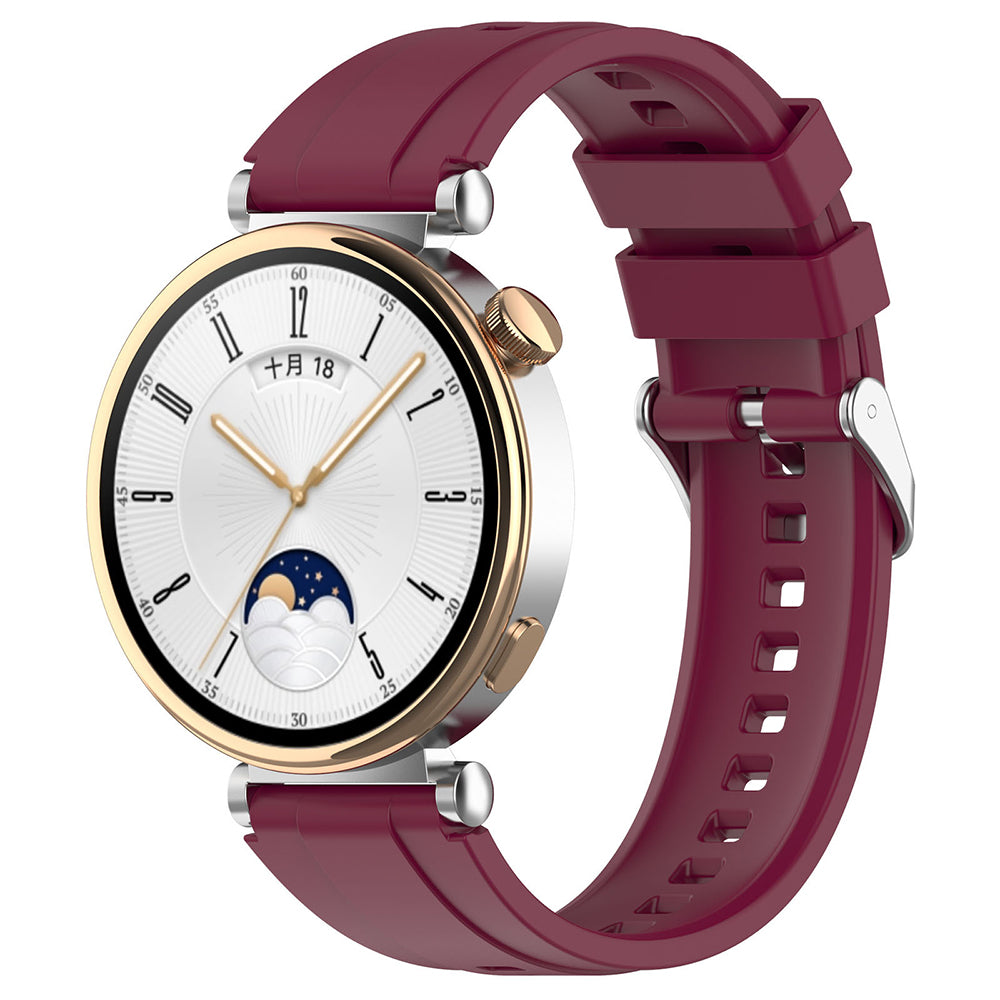 Techsuit W075 Armband für Huawei Watch / Garmin Watch Series, 18mm, Kirschrot