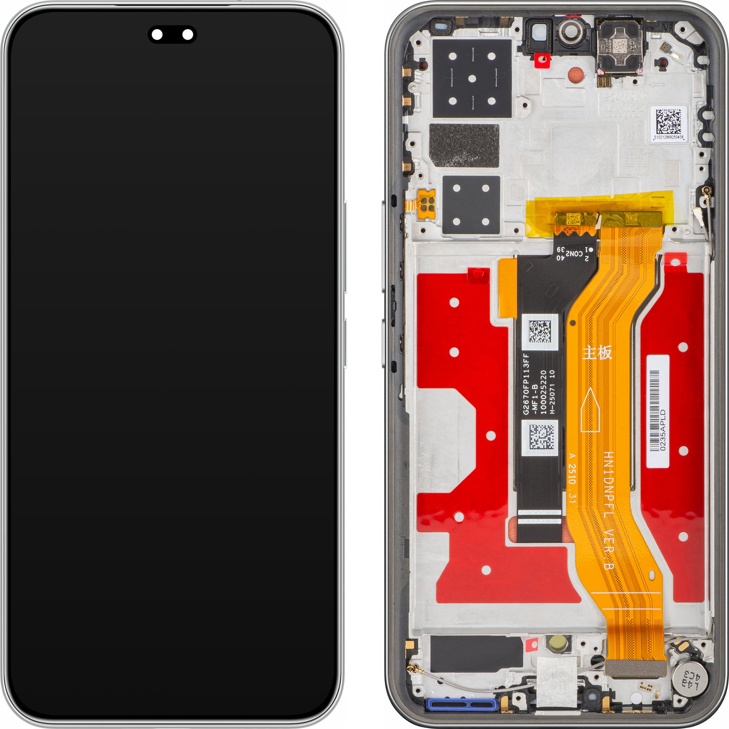 Display mit Touchscreen Honor 400 Pro, mit Rahmen, Grau (Lunar Grey), Service Pack 0235APLD