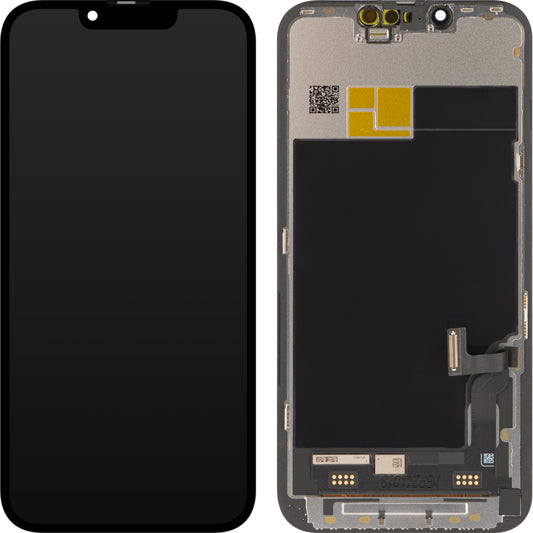JK Touchscreen Display für Apple iPhone 13, mit Rahmen, OLED IC bewegliche Version, Schwarz