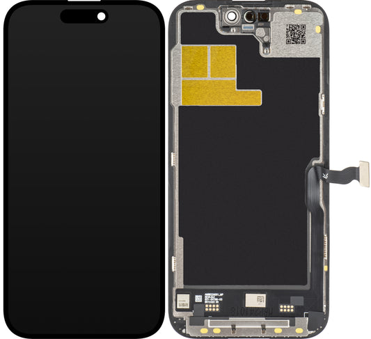 JK Touchscreen Display für Apple iPhone 14 Pro, mit Rahmen, In-Cell IC Movable LCD Version, Schwarz