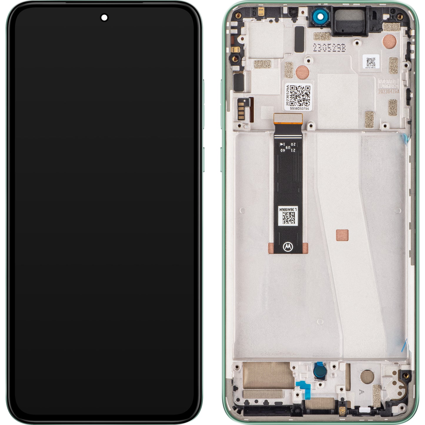 Motorola Edge 30 Neo Touchscreen Display, with Frame, Green (Aqua Foam), Service Pack 5D68C21406